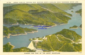 Presa Fontana Vista Aérea De Colección + Línea Lago Carolina del Norte Tennessee PC Sin Publicar .a - Imagen 1 de 2