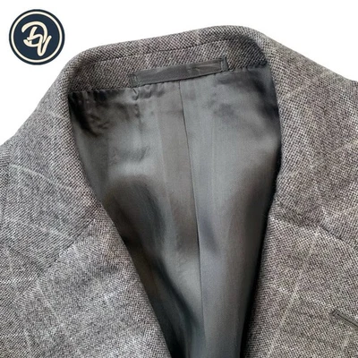 ¡Como nuevo! Blazer 40 R Belvest "Lana Algodón Cachemira" Gris Franela Tejido Ventana Foto 1 de 4