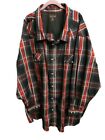 Boulder Creek Trading Co Shirt Men 6XL Big, Black Red Plaid, Pearl Snap, Western