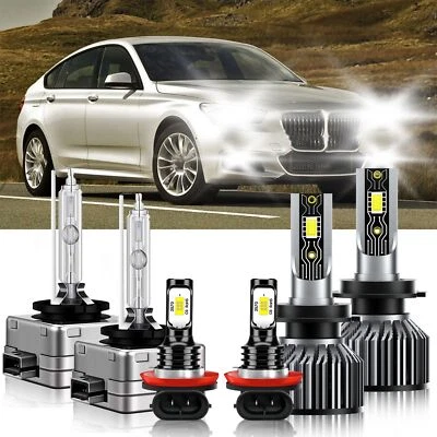 For BMW 550i GT 2010-2011 LED Headlight Bulb High&Low Beam Fog Light Kit 6500K - Изображение 1 из 4