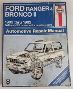 HAYNES 1983-1992 Repair Manual FORD Ranger and Bronco II Gasoline 2WD 4WD #36070 - Imagen 1 de 15