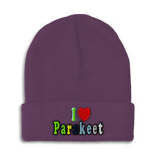Beanies for Men I Love Parakeet Winter Hats for Women Acrylic Skull Cap 1 Size