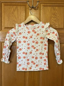 CE20 Matilda Jane Mangas Largas Camisa Top Rosa Floral Encaje Niñas Talla 4 - Imagen 1 de 3