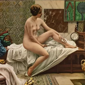 Max Bredt Jugendstil Frauenakt Susannchen Münchner Secession sign Offset 20 Jhd - Bild 1 von 3