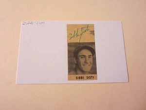 Sibby Sisti (d. 2006) Autographed Signed 3X5 Index Card MLB Baseball Boston Bees - Picture 1 of 2