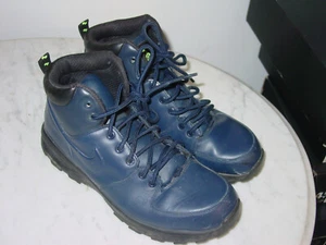 2011 Nike ACG Manoa Navy Blue 454350-400 Leather Hiking Boots Size 10 - Picture 1 of 12