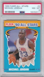 1990 Fleer Basketball Bulls Michael Jordan All-Stars Card #5 PSA 8 NM-MT QTTY - Picture 1 of 2