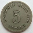 Moneta Reich Tedesco Impero Tedesco 5 Pfennig 1890 F IN Very fine