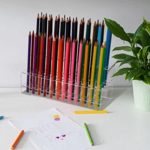 2 Pcs Pen Holder Storage Box Display Clear Pencil Rack Ball Office - Picture 1 of 12