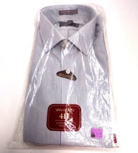 Vintage Van Heusen 417 Mens Short Sleeve Button Shirt Size 15 1/2 NOS NEW IN PKG - Picture 1 of 9