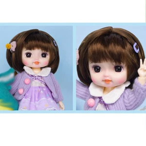 1/8 BJD Doll Mini Girl Doll Hair Wigs Clothes Shoes Full Set Changeable DIY Toys - Picture 1 of 9