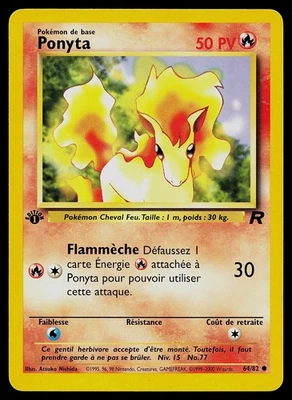 Pokemon Card - Ponyta Team Rocket French 64/82 1st Edition - Image 1 of 2