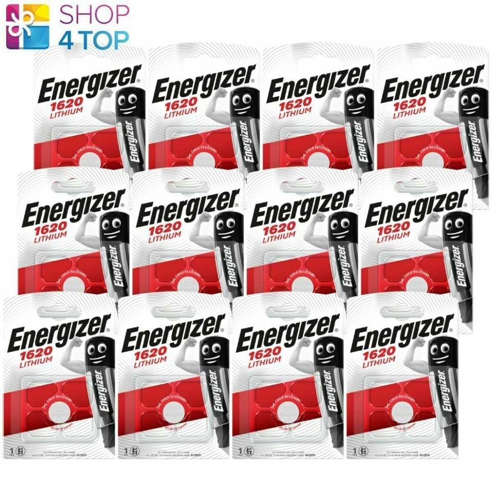 12 ENERGIZER CR1620 LITHIUM BATTERIES 3V COIN CELL DL1620 EXP 2029 NEW - Image 1 of 1
