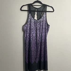 Apt. Nachthemd 9 ombre lila schwarz Spitze Racerback Nachtwäsche Größe Large - Bild 1 von 8