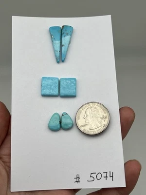 Pair of Turquoise Cabochons to make several Pairs of Earrings Gm10. Ct50. #5074 - Image 1 of 3