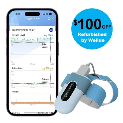 Neugeborene Säugling Pulsoximeter Baby Schlaf Monitor Kostenlose App und PC Bericht - Bild 1 von 4