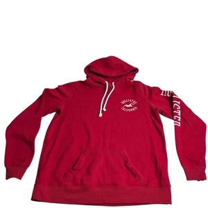 Hollister Pullover Long Sleeve Hoodie Red White Womens L - Picture 1 of 7