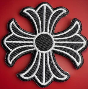 🔥 Chrome Hearts Inspired Iron On Patch Gothic Biker Logo Embroidered Badge - Picture 1 of 7