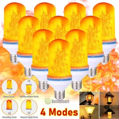 LED Flame Effect Light Bulb 3-9 Pack, Simulated Nature Fire Flicker Lamp 4 Modes - Image 1 of 4