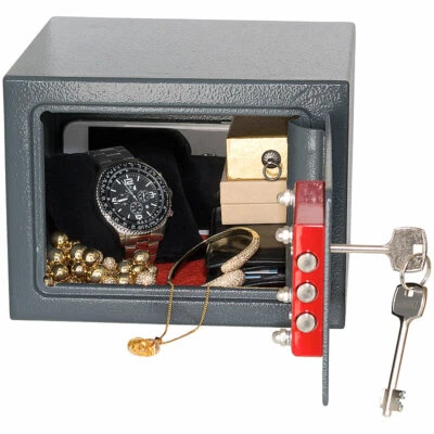 Xcase Kleiner Tresor: Kompakter Stahlsafe mit 2 Doppelbart-Schlüsseln, 5 Liter