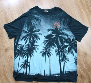 ⭐ C&A ⭐Camiseta manga corta Hawaii Print hilo flameado 3XL XXXL azul petróleo oscuro ⭐ - Imagen 1 de 5