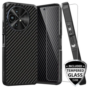 Pour téléphone TCL 50 XL 5G housse d'armure hybride fibre de carbone TPU + verre trempé - Photo 1 sur 14