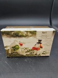 Pier 1 Hand Blown Glass Dog and Cat Christmas Figurines - Picture 1 of 6