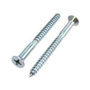 # 18 X 3" Zinc Plated Flat Head Phillips Wood Screws (Box of 100) - Picture 1 of 1