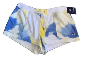 Champion Damenshorts mit blauer, gelber und weißer Krawatte Größe XL Neu mit Etikett - Bild 1 von 8