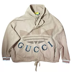 Gucci x adidas camel brown cotton hoodie Size: M adidas v rare B38 - Picture 1 of 13