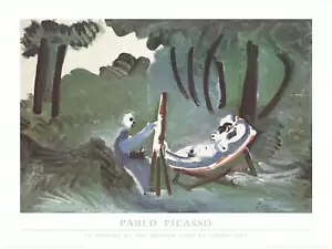 PABLO PICASSO Le Peintre Et Son Modele Dans Le Jardin 17.75" x 23.5" Poster 1989 - Picture 1 of 1