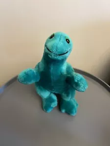 Peluche vintage dinosaure vert dinosaure 1987 Inc Corée RARE rétro - Photo 1/10