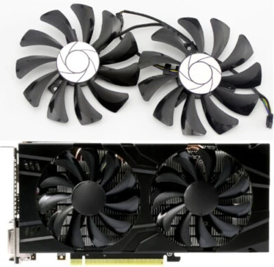 Pair Fans Cooler Fan For MSI GeForce GTX1060 GTX-1060-6GT-OC P106 Inno3D 1060 - Image 1 of 4