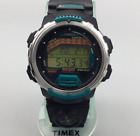 Vintage Timex Reef Gear Taucheruhr Unisex Silberton 1996 Indiglo 50M Neu Akku