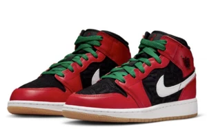 Air Jordan 1 Mid SE (GS) Size 6Y/WMNS 7.5 Black/Fire Red-White-Mala DQ8418-006 - Picture 1 of 6