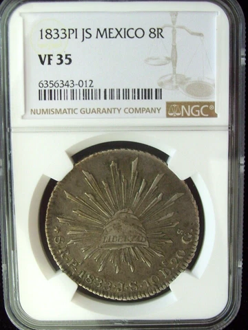 1833 PI JS MEXICO 8 REALES NGC VF35 ON SALE Cover