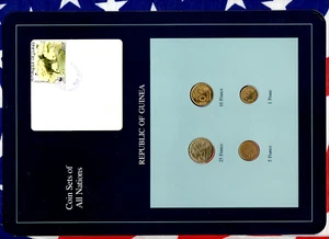 Kursmünzensätze aller Nationen Guinea UNC 1,5,10 Francs 1985 25 Francs 1987 - Bild 1 von 5