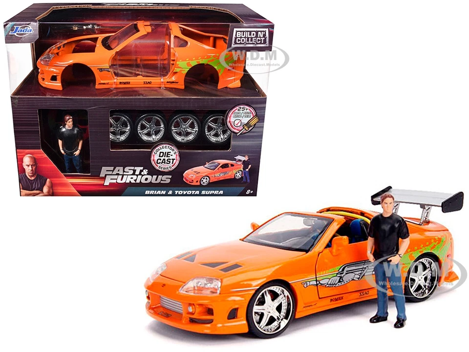 Jada 30699 Fast and Furious Brian's Toyota Supra 1/24 Model Kit Car With Figure