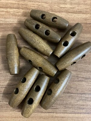 35mm / 3.5cm Dark Wood Toggle Pack Of 10 - Image 1 of 2