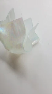 Vintage Glas schillernd Taschentuch gerüschte Flüssigkeit Opal Kunst Glas Schüssel Ersatz - Bild 1 von 8