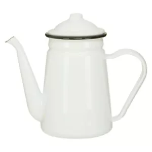 HYGGE WHITE COFFEE POT TAPERED DESIGN ELEGANCE NON SLIP RIP CURVED SPOUT SMOOTH - Picture 1 of 2