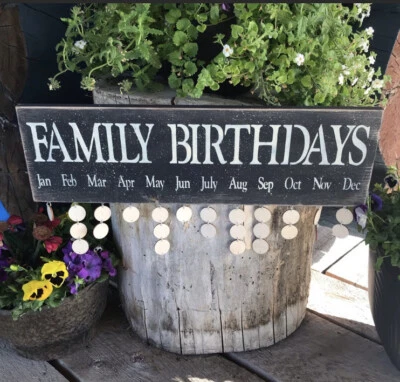 Letrero de cumpleaños familiar Foto 1 de 3