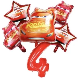 Coches Rayo McQueen Globos 4to Cumpleaños Fiesta Decoraciones Edad 4 Niños Niñas - Imagen 1 de 1
