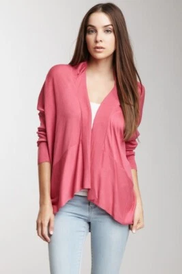 Cárdigan Cullen Mezcla Seda Cortina Abierta Rosa Mayflower Talla M Mangas Largas Dolman Foto 1 de 4