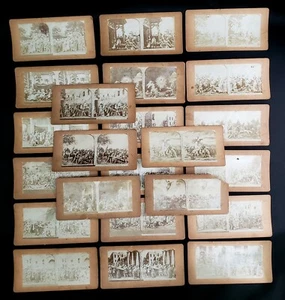 Lot of 23 Antique Religious Stereoscope View Cards - Picture 1 of 12