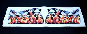 Flaming Checkered Flag Graphics Decals RC Plane Airplane - Picture 1 of 1