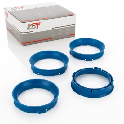 4x di Distanza Anello Centraggio Blu Cerchi IN Lega Ø 57,1 MM - Ø 66,6 per Mazda - Immagine 1 di 4