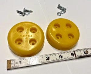 2 - SKATEBOARD ROUND TAIL SKID - yellow - with hardware - INCLUDES 2 - Picture 1 of 2
