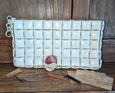 Vtg 1940s MCM Plasti-Square Clutch Purse Plasticflex Plastic Tile W/ Ephemera - Image 1 of 4