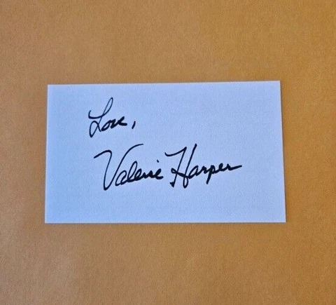 VALERIE HARPER SIGNED 3x5 INDEX CARD AUTOGRAPH - RHODA Cover